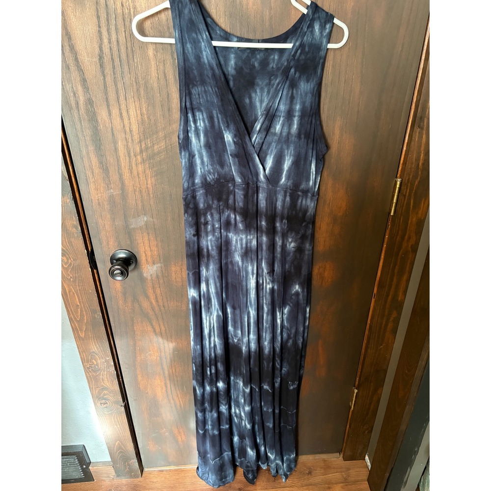 Karen by Karen Kane Womens Blue Tie Dye Maxi Dress Sleeveless V-Neck Large USA